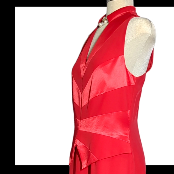 Jhoseff Ribboff  Red Satin Formal Elegant Dress.    Size 10 - Picture 10 of 16